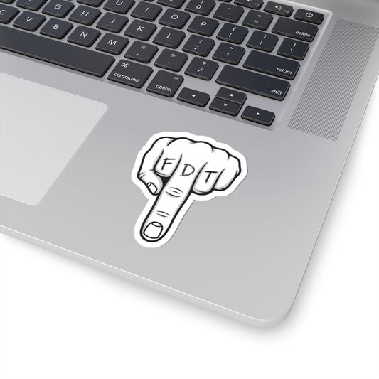 FDT Middle Finger Kiss-Cut Sticker — Edgy Protest Decal for Laptops, Water Bottles & Gear