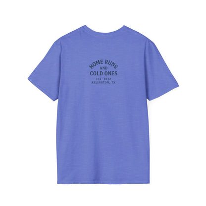 Home Runs & Cold Ones T-Shirt, Funny Unisex Tee, Baseball Fan Gift, Casual Everyday Style, Great for Tailgating