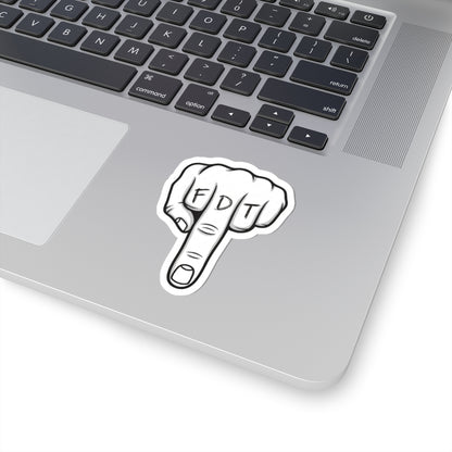 FDT Middle Finger Kiss-Cut Sticker — Edgy Protest Decal for Laptops, Water Bottles & Gear