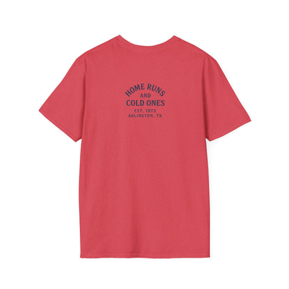 Home Runs & Cold Ones T-Shirt, Funny Unisex Tee, Baseball Fan Gift, Casual Everyday Style, Great for Tailgating