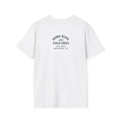 Home Runs & Cold Ones T-Shirt, Funny Unisex Tee, Baseball Fan Gift, Casual Everyday Style, Great for Tailgating