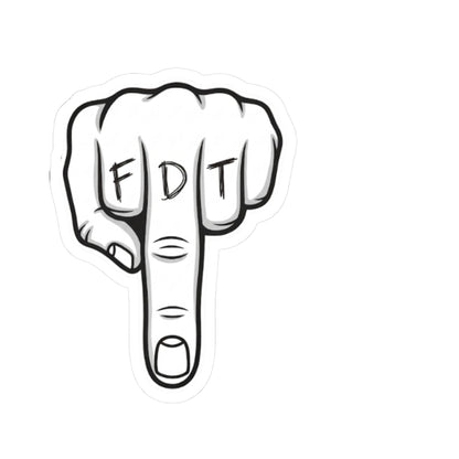FDT Middle Finger Kiss-Cut Sticker — Edgy Protest Decal for Laptops, Water Bottles & Gear