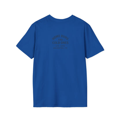 Home Runs & Cold Ones T-Shirt, Funny Unisex Tee, Baseball Fan Gift, Casual Everyday Style, Great for Tailgating